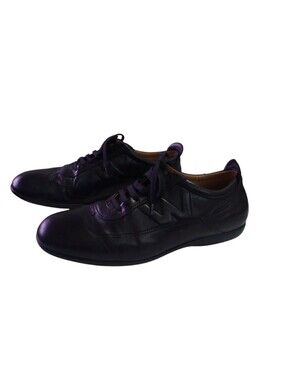 J.M. Weston Men's 9.5 Black Leather Lace-Up Casual Sneakers Old Money Luxury